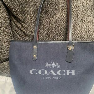 Brand new with sak denim Coach purse . Medium tote